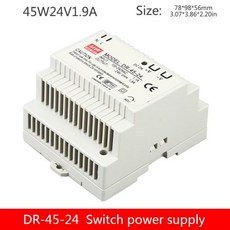 딘 레일 타입 스위칭 전원 공급 장치 DR-45W-24V 2A 12v3.5a AC 220V 가변 2412 변압기 DC 24VDC 12VDC 출력, 1개