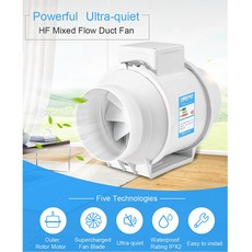 ZLD 4 "12V 바다 인라인 팬 배기 송풍기 배 빌지 환기 235CFMCooling