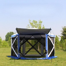 옥타텐트 육각쉘터 오토캠핑 반자동 그늘막 사계절, 6면 텐트 베이스