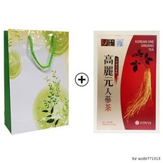 인삼차 3g (목함) (쇼핑백 포함), 100개입, 1개