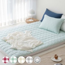 [올리비아데코] 실용성만점 보네르체크 누비 요커버+요솜SET (S/Q), 요커버S+기능성목화_민트_41_O23AZE05S