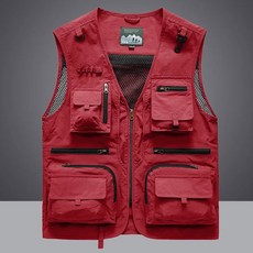 14 포켓 여름 미국 등산 낚시 조끼 사진사 메쉬 카고 민소매 도구 7XL, XXXL, Picture color 3, 1개