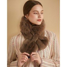 닥스 악세서리 남성 20FW [REAL FOX]여성 브라운 폭스퍼 머플러 DBMU0F742W3