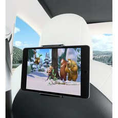 테슬라 모델3 모델Y 뒷자리 2열 휴대폰 태블릿 거치대 옷걸이, 블랙, 1개