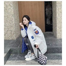 LINHYE 여성 겨울 하프 패딩 양면 착용 스타일