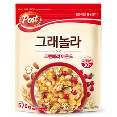 포스트 그래놀라 크랜베리 아몬드 시리얼, 570g, 2개