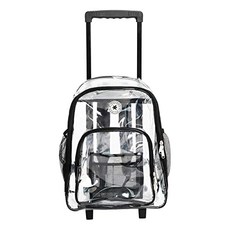 롤링 클리어 배낭 헤비 듀티 북 종이 품질 Workbag 여행 Daypack 검은 색에 투명 학교 책, 본상품, 본상품