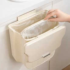 ZOZOFO 접이식 쓰레기통 씽크대 벽걸이휴지통 덮개형 음식물쓰레기통