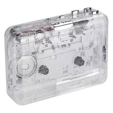 완전 투명 쉘 플레이어 완전 투명 쉘 카세트 MP3 포맷 테이프 플레이어 음악용 1 세트, transparent color, transparent color, 1)transparent 색상
