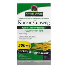 Natures Answer 한국 인삼 500mg 식물성 캡슐 50정, 1개