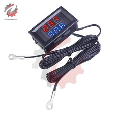 탐침 고기 요리 온도계 DC 4V-28V 미니 듀얼 디스플레이 LED 디지털 온도 컨트롤러 센서 테스터 제어 + NTC 금속 프로브, Blue and red, 1개