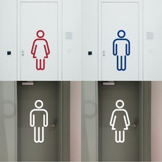 D105 화장실 대형 스티커 남여아이콘, 남자 파랑＋여자 빨강