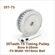 POWGE 35 Teeth 타이밍 풀리 보어 825mm Fit W 10/15mm 동기식 벨트, 01 5pcs, 01 Fit Width 10mm Belt_01 12mm