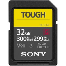 미국배송 Sony SF-G32T/T1 고성능 SDXC UHS-II 클래스 10 U3 플래시 메모리 카드(최대 300MB/s 32GB 블, 1