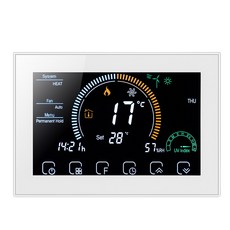 Tuya WIFI 에어컨 써모스탯 RS485 및 Modbus RTU 통신 인터페이스 온도 컨트롤러 3 팬 코일 유닛, 04 2P WIFI, 02 White
