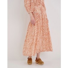 [아떼 바네사브루노 여성] [[23SS]] VLSK3B303O2 [연예인착용] 오렌지 플라워 면 롱 스커트