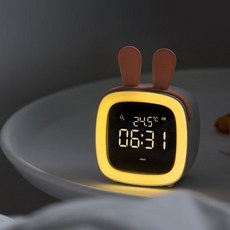 아이마마 LED 동물머리띠 알람시계, 그레이-토끼