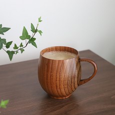 천연 옻칠 우드 머그 - 항아리형
