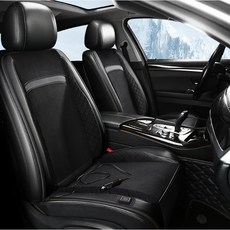 겨울용 자동차 시트커버 스마트히팅 3초속열 온열시트 운전석 12V/24V 전용, 신비 검다, 1개