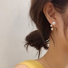 워더미 은침 쓰리 진주 귀걸이 NN452