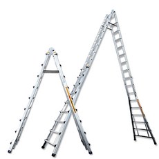  국산 풍산 LS사다리 9단 길이조절 A형 초경량 알루미늄, 1개 