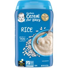 Gerber 라이스 시리얼 곡물 1종 227g(8oz), Gerber 라이스 시리얼 곡물 1종 227g8oz, 227g, 1개