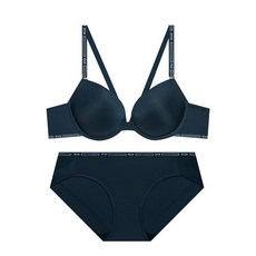 ELLE INNERWEAR 데일리 포인트밴드 블루그린 브라 팬티 세트 EBWRP786BGR 211825