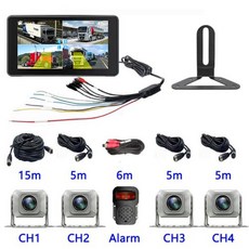 어라운드뷰 BSD 감지 101 인치 4 채널 자동차 DVR 시스템 블랙 박스 MP5 BT FM AHD 비디오 레코더 1080P 별빛 풀 컬러 야간 투시경 백업 카메라