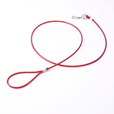 제이제이펫 반려견 와이어 개줄 리드줄 3mm 5mm 6mm 8mm 개목줄 코팅 칼라 와야줄, 빨강, 1개