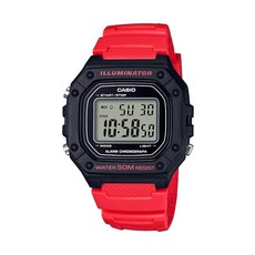 Casio 일루미네이터 알람 크로노그래프 디지탈 스포츠 시계 라이트핑크 (Model W218HC-4A2V)
