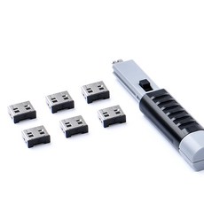 [스마트키퍼] USB포트락 6개 + 베이직 키| USB보안 | 포트 잠금장치, USB포트락 6개 + 베이직 키 1개, 블랙(BK)
