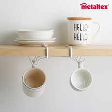 [메탈텍스] 타짜 선반 밑 컵걸이 - 화이트, 1개