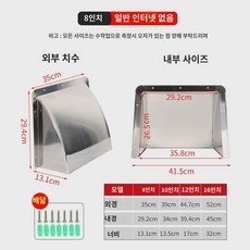 환풍기가림막 고기집 배관 환기 배연관 커버 업소용 1. 일반 8인치 메시리스 201