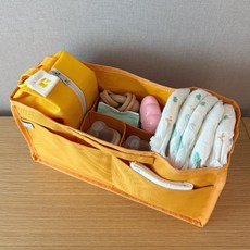 더블유더블유 기저귀가방 정리 방수 이너백 백인백 국내제작, 옐로우, 옐로우