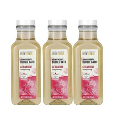 Aura Cacia 아로마테라피 제라늄 거품목욕 (384ml) x3팩, 허브향, 384ml, 3개