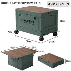 야외 캠핑 보관함 접이식 테이블 대용량 자동차, 2.Green with wheel, 1개