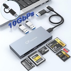 [해외직송] 8 in 1 CFexpress 타입 B 카드 리더기 10Gbps 멀티 CF 익스프레스 리더 허브 B/CF/XD/MS/TF/SD 어댑터 메모리 윈도우/맥/리눅스/안드로이