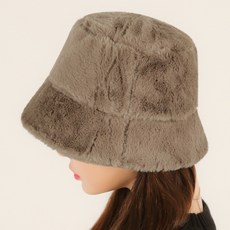 라핑 밍크 퍼 버킷햇 여성 겨울 에코 소프트 벙거지 모자