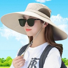 챙넓은모자 UV 자외선 차단 사파리모자, 와이드_베이지