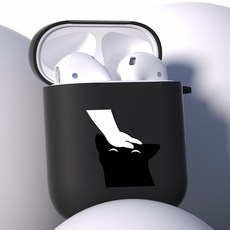 차이몰 블루투스이어폰 통화+게임기용 다이얼조작(게임 일반 무소음 저전력) 보호케이스 큐트 한세대 사과폰 커버 IPOD 액상, 에어팟  1/2대 클래식블랙 -머리를