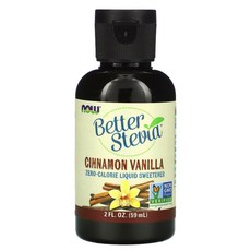 나우푸드 Better Stevia Zero-Calorie Liquid Sweetener Cinnamon 바닐라 2 fl oz (60 ml), 1개, 59ml (2 fl oz)