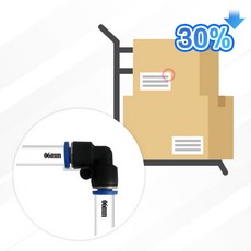 싱글라인 6mm 원터치피팅 L자 0600 1박스 (100개), 100개