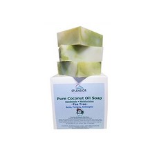 Tea Tree Coconut Oil Soap Bars with ORGANIC SPIRULINA. Handmade Vegan Natural Chemicalfree and, One Color, 10.5 Ounce