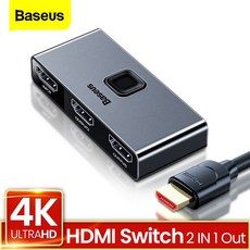 Baseus 4K 60Hz HDMI 분배기 2 포트 양방향 HDMI 스위처 1x 2/2x1 어댑터 2 in 1 출력 변환기 PS4 TV BOX 용 HDMI 스위치|HDMI 케이블, 폴란드, 1개, HDMI Switch Bundle 2