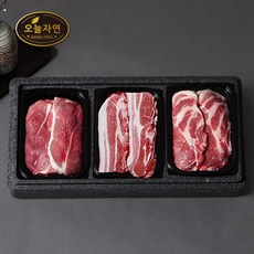 [오늘자연]한돈 돈육 실속 구이세트 1.5kg (오겹살+목살+앞다리살)/팩당 500g, 1개