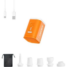 풍선용 미니 휴대용 전기 에어 펌프 5개의 범용 노즐 1200mAh 충전식 고속 팽창감압 풀 플로트슬리핑 패드에어 매트리스 침대캠핑 기어여행 및 가정용 보관 진공 백, 1200mAh Orange