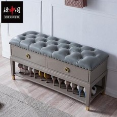벤치수납장 벤치형신발장 벤치형수납장 가벼운 호사스런 의자의 집 들이 들어오면 현대 현관 수납입호 원목 착의장 신고 등, 18 블랙+그레이블루100벌집게이지