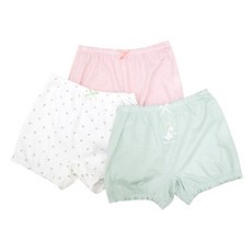 물랑루즈 데이지 무형광 순면 사각팬티 3종 여아동