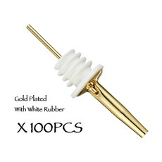 와인 푸어러 스토퍼 병 클래식 주류 오일 디스펜서 100 개 팩 피스, [03] GoldWWhiteRubber, 100개