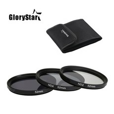GloryStar 3 in 1 그레이 ND2 ND4 ND8 렌즈 필터 키트 세트 Canon Nikon Sony Pentax 카메라 용 49mm 52mm 55mm 58mm 6, 보여진 바와 같이, 1개